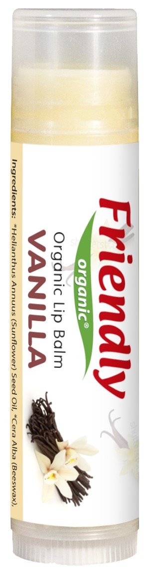Бальзам для губ органический, Ваниль, Friendly organic
