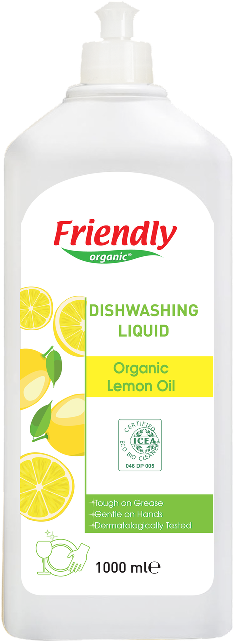 Средство для мытья посуды,  Лимон, Friendly Organic, 1л