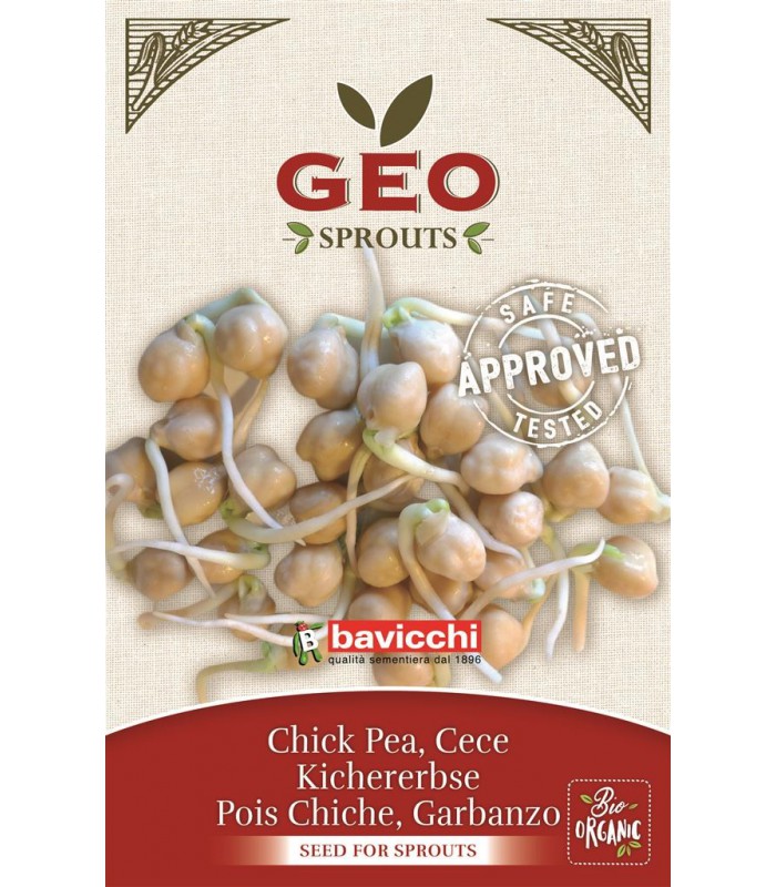 Нут - органические, сертифицированные семена для проростков GEO, 90г, Bavicchi