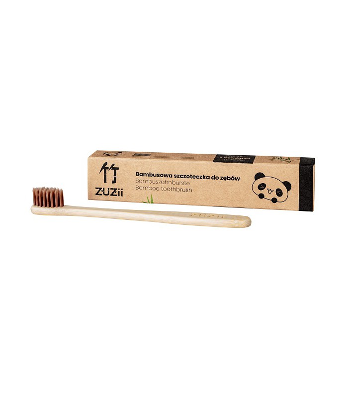 Детская бамбуковая зубная щетка Zuzii, коричневая щетина Soft