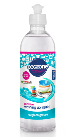 Средство для мытья посуды, для чувствительных рук, Sensitive, без запаха, Ecozone, 500мл