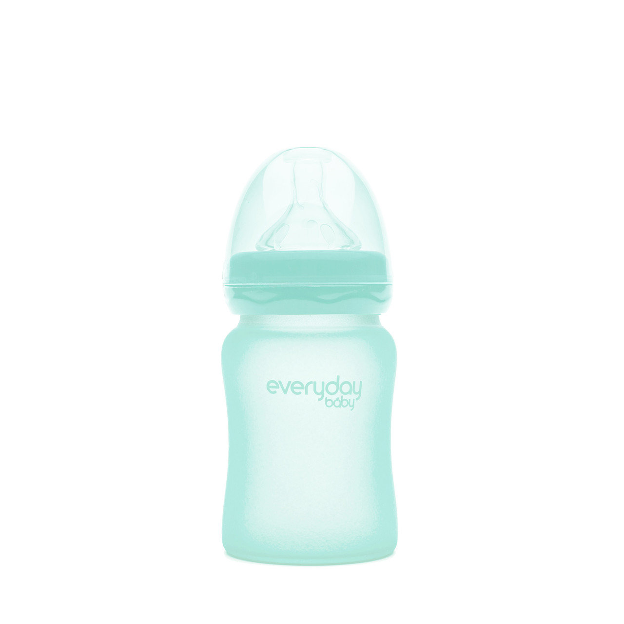 Стеклянная детская бутылочка с силиконовой защитой, Мятная, EverydayBaby, 150 мл
