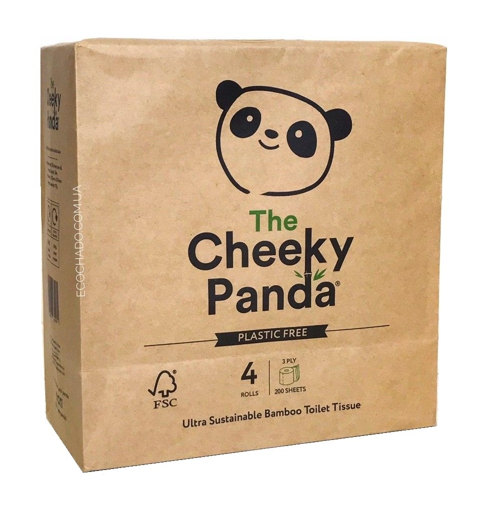 Бамбуковае трехслойная туалетная бумага, 4 рулона The Cheeky Panda