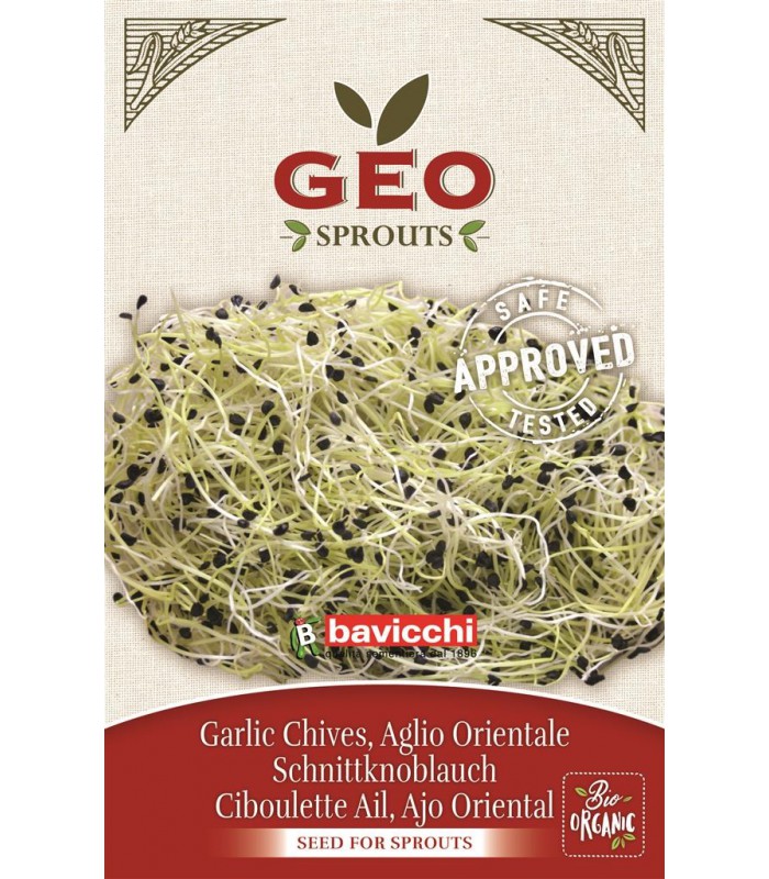 Чеснок - органические, сертифицированные семена для проростков GEO, 6 г, Bavicchi