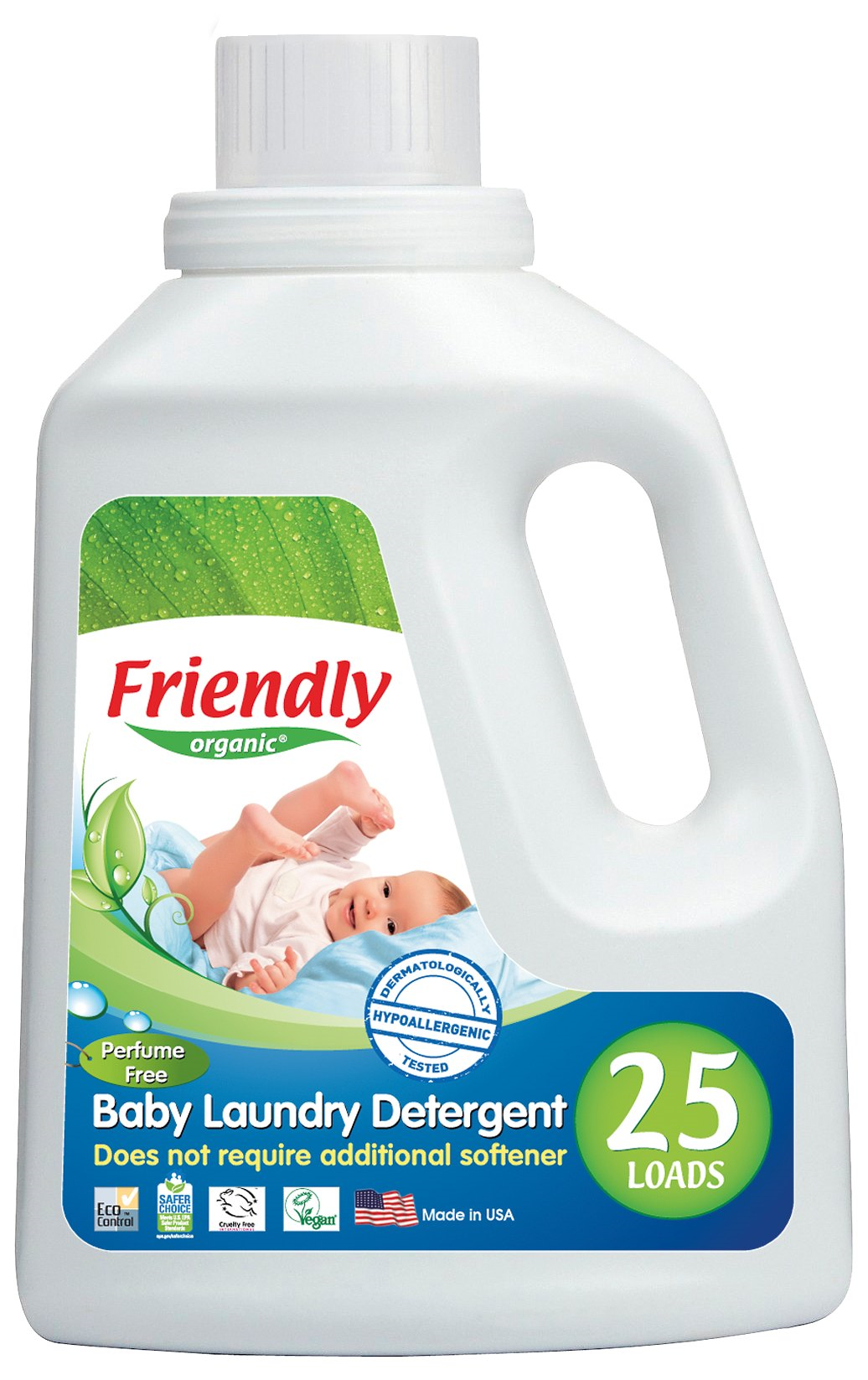 Жидкое средство для стирки детской одежды Friendly Organic без запаха, 739 мл, (25 стирок)