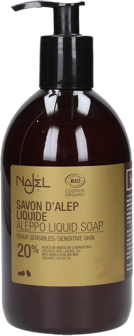 Жидкое мыло алеппское для чувствительной кожи 20% лавровое масло, Najel, 500мл