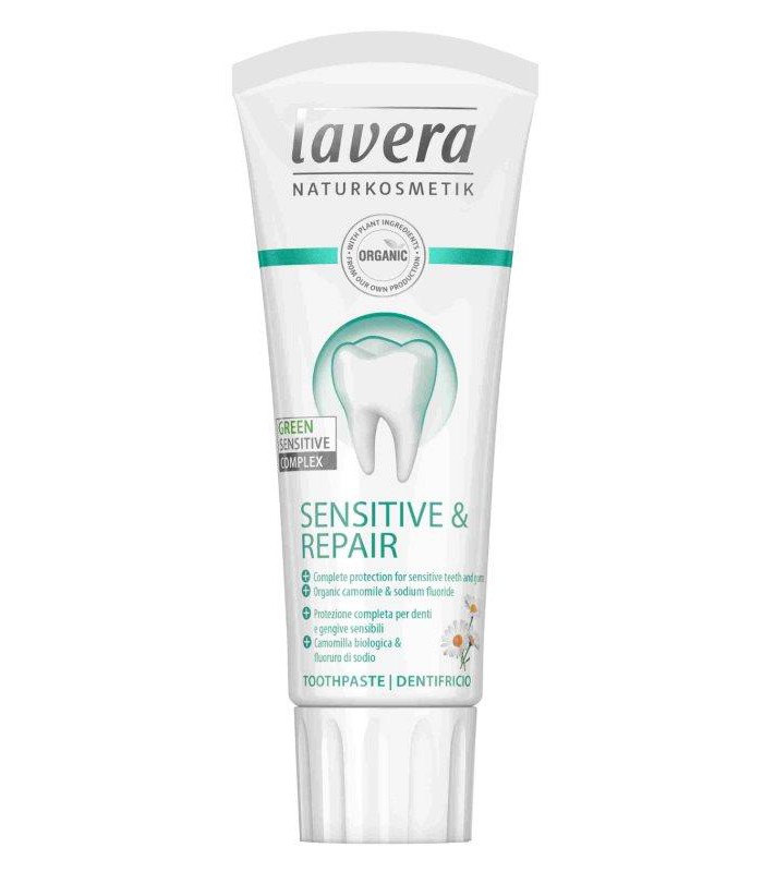 Зубная паста для чувствительных зубов, с фтором и экстрактом ромашки, 75 мл, LAVERA