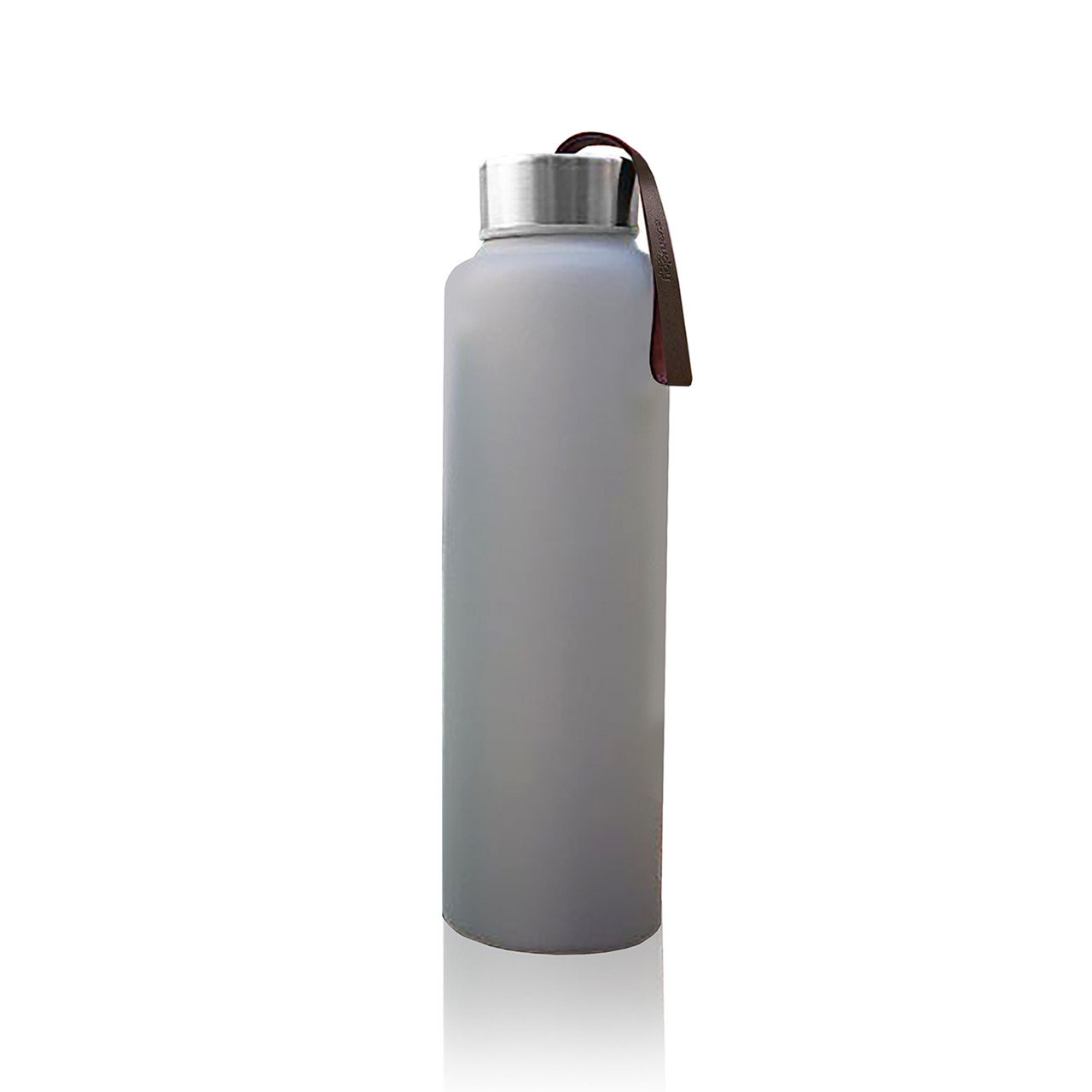 Стеклянная бутылка для воды с силиконовой защитой, Светло-серая, EverydayBaby, 400мл