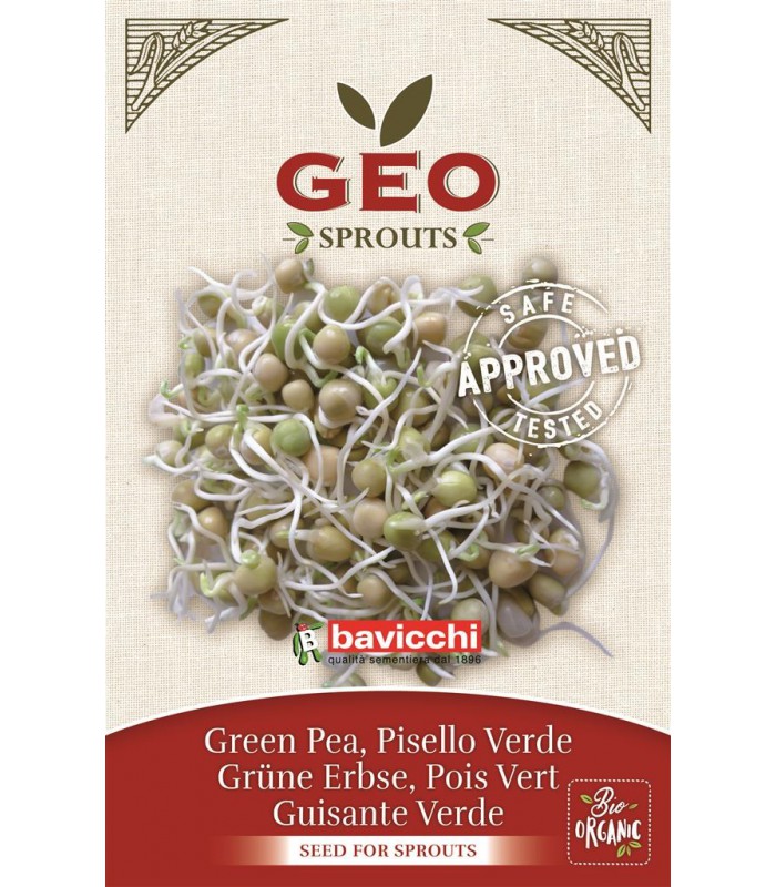 Горох - органические, сертифицированные семена для проростков GEO, 90г, Bavicchi