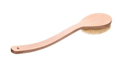 Щетка деревянная с длинной цельной ручкой, для мытья и массажа тела, Brista, 44 см