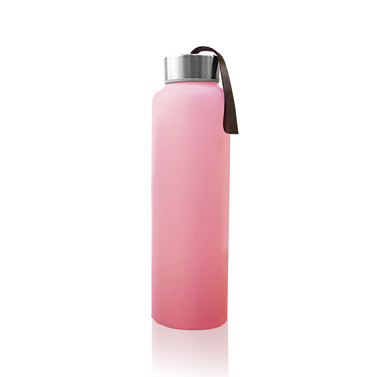 Стеклянная бутылка для воды с силиконовой защитой, Розовая, EverydayBaby, 400мл