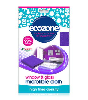 Салфетка из микрофибры для очистки стёкол, зеркал и экранов, ECOZONE, 40х50 см