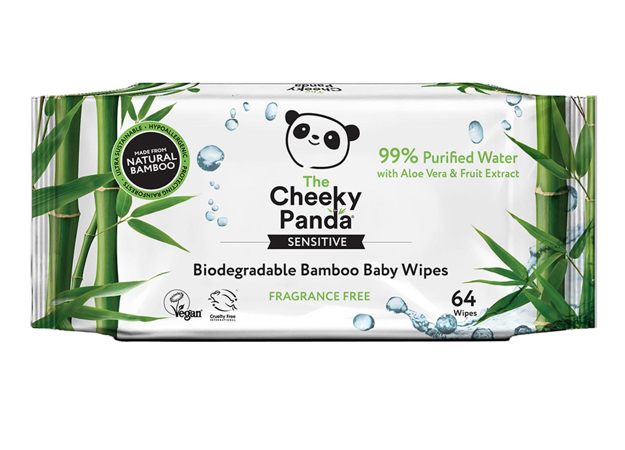 Детские бамбуковые влажные салфетки, с экстрактом алоэ и фруктов, без запаха, 64 штуки. The Cheeky Panda