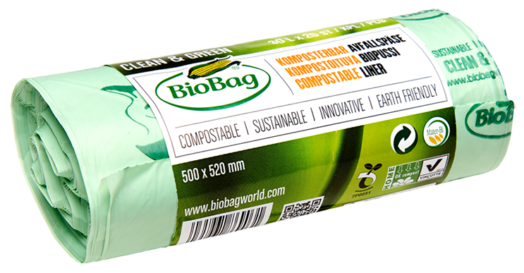Мусорные пакеты, Биоразлагаемые, 30л, 20 шт/рул, BioBag