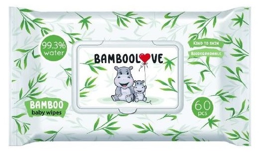Салфетки детские бамбуковые, 60 шт, BambooLove