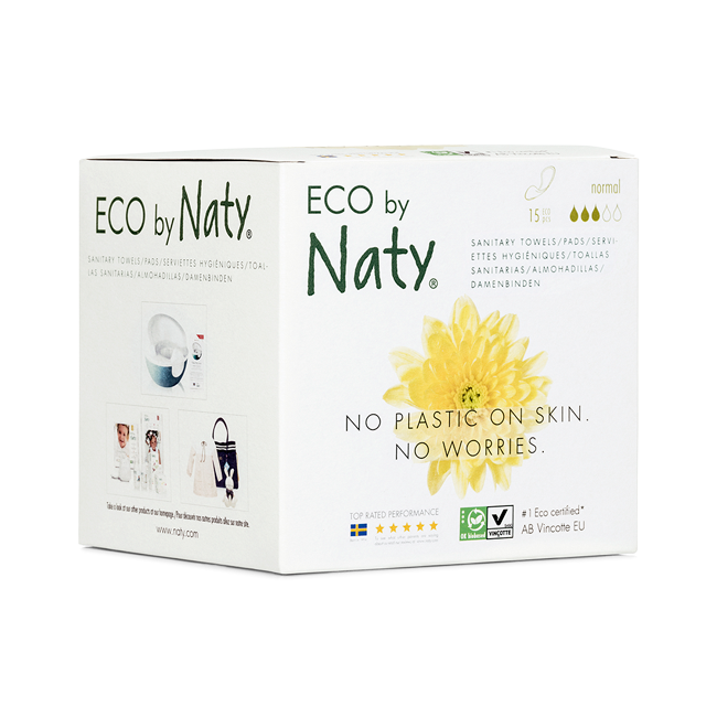 ЭКО Прокладки без крылышек, Eco by Naty Normal, 15 шт